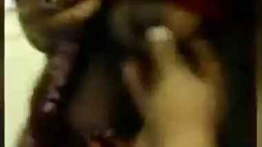 Shop staff lady showing boobs