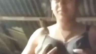 Bengali village girl bra removed and boobs pressing