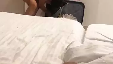 Wife in hotel room during honeymoon walks nude