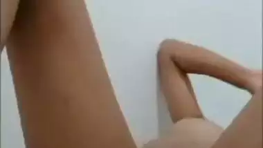 Horny girlfriend spreading legs and pussy show to lover