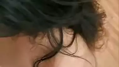 Blindfolded girl gives a deep Indian blowjob to her boss