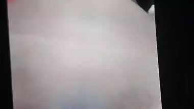 Dark nipples girlfriend sitting nude and fingering