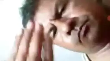 Old man enjoys a nude video call with another couple