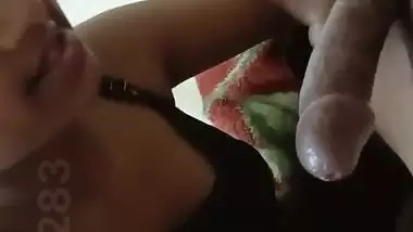 Wife deep throat blowjob and fucking husband