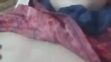 Bhabhi pressing boobs selfie video taken for lover
