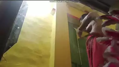 Village mom dress change caught by horny son