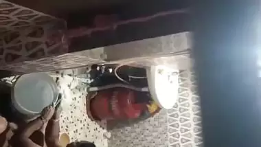 Neighbor aunty taking bath caught by voyeur