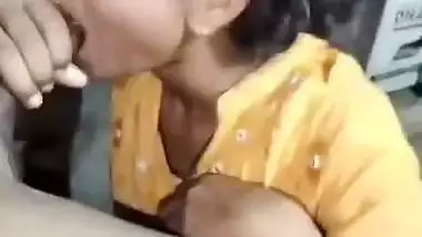A village girl gives an Indian blowjob to her young uncle