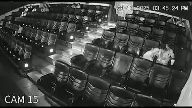 Blowjob in cinema theatre by horny girlfriend